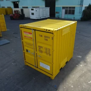 10 voet hoge kubuscontainer voor gevaarlijke materialen (met opvangbak).